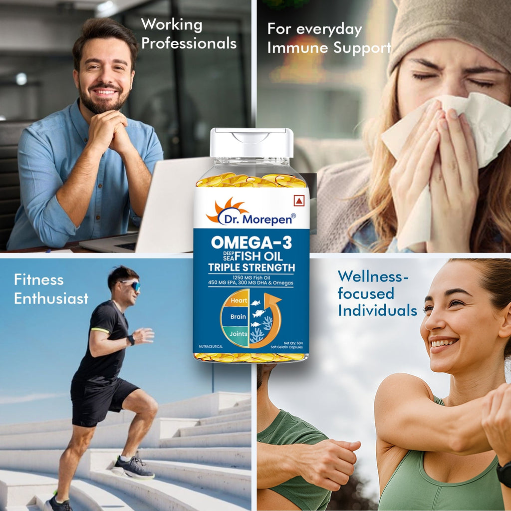 Dr. Morepen Omega-3 1250Mg Deep Sea Fish Oil Triple Strength Softgel Capsules