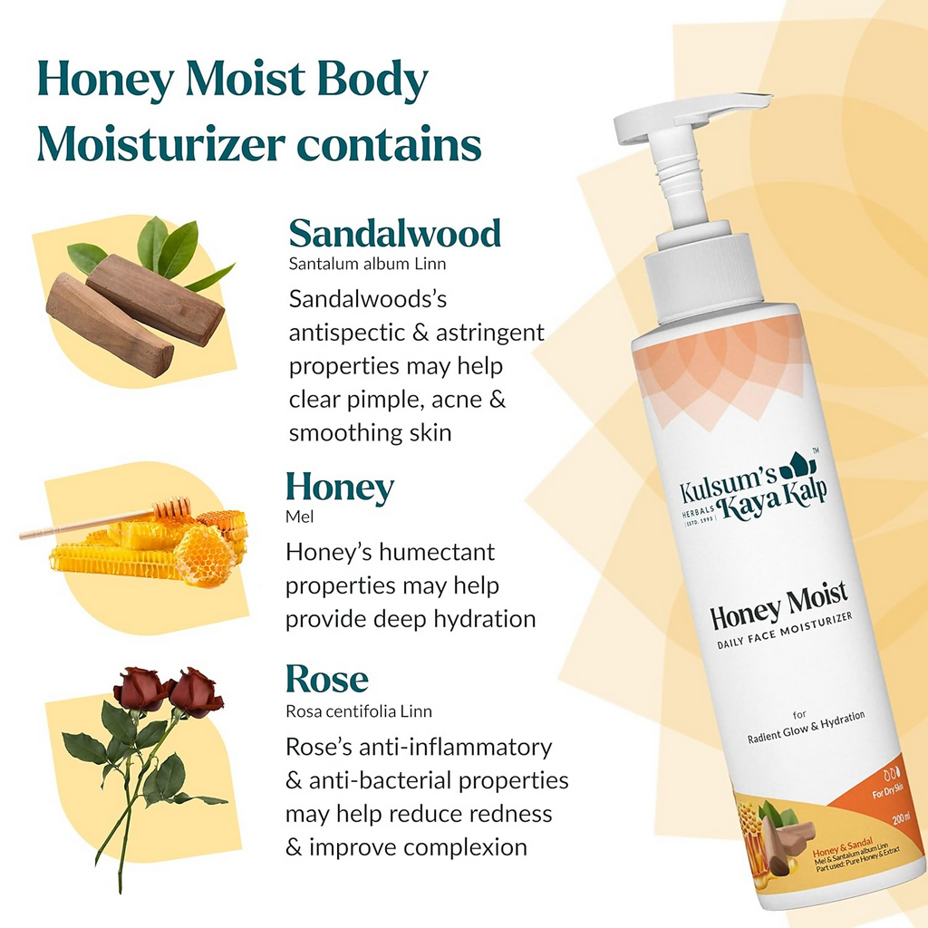 Kulsum's Kaya Kalp Honey Moist Face & Body Moisturizer For Radiant Glow & Hydration