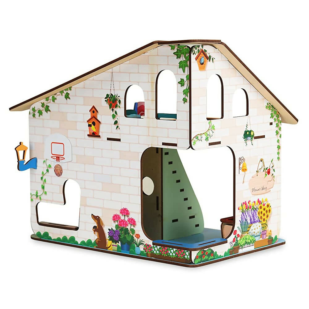 Webby Bloomvilla A Florists Home All Side Play Wooden Doll House