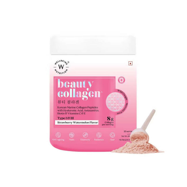 Wellbeing Nutrition Beauty Korean Marine Collagen Peptides - Strawberry & Watermelon Hover Image