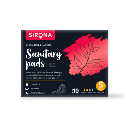 Sirona Biodegradable Black Sanitary Pads Hover Image