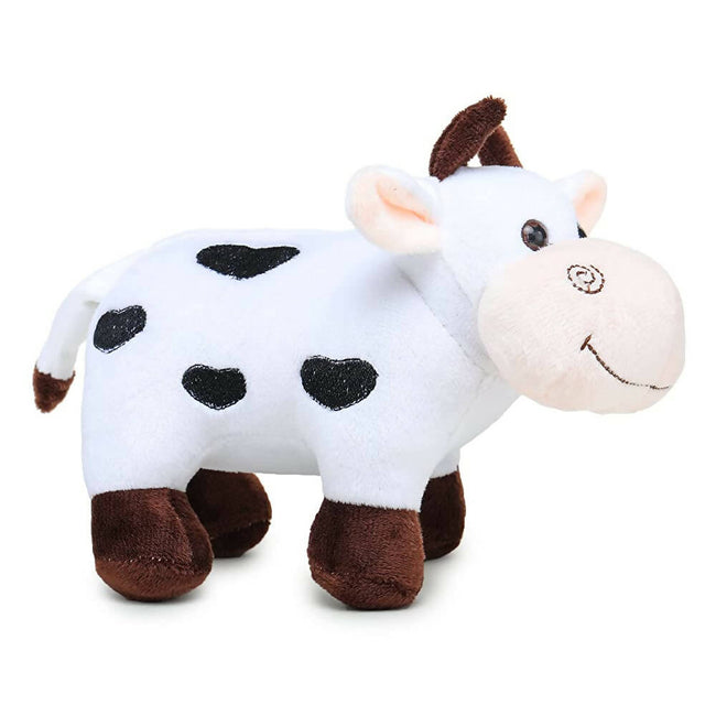 Webby Plush Standing Cow with Smiling Face Stuffed Soft Toy for Kids Main Image