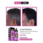VCare Black Hair Color Shampoo 180ml Ammonia-Free for Men & Women