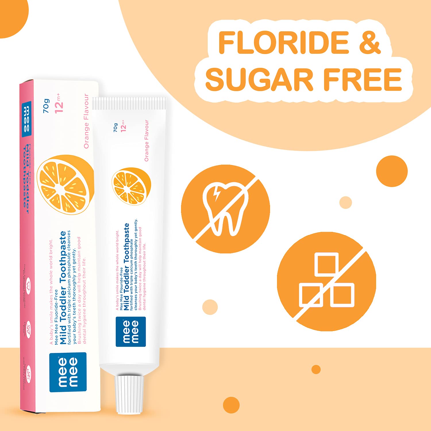 Mee Mee Fluoride-Free Mild Toddler Toothpaste - Orange Flavor