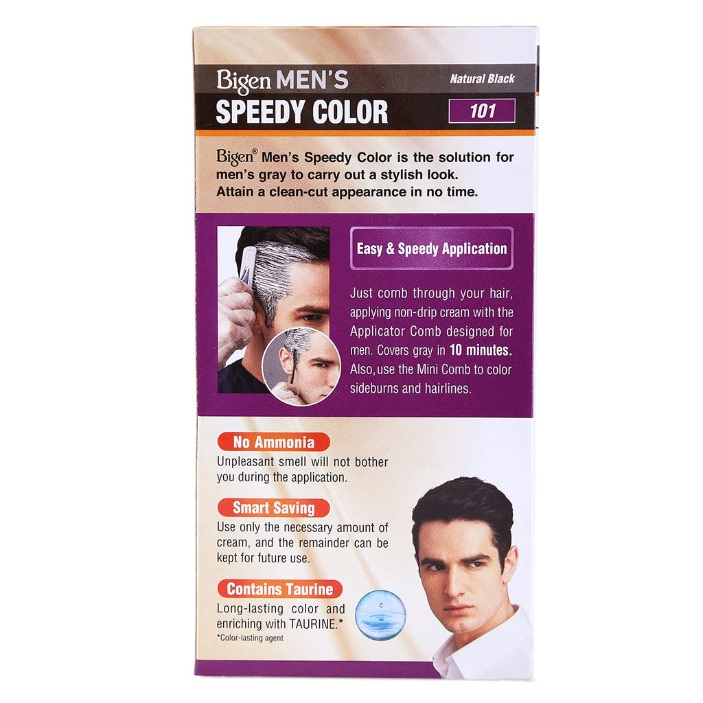 Bigen Men's Speedy Color, Hair Color, 80g - Natural Black 101 (Pack of 1)