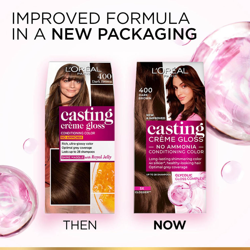 L'Oréal Paris Dark Brown Hair Color with Gloss Complex 60g + 40ml