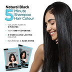 Bblunt 5-Minute Black Hair Color Shampoo for Grey Coverage 20ml x 5