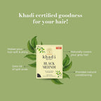 Vagad's Khadi Herbal Black Mehndi with Neem for Lasting Hair Color 2x100g