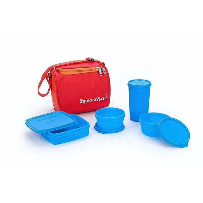 Plastic Lunch Box Set with Bag Set, 5-Pieces Hover Image