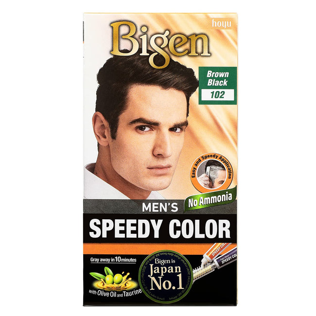 Bigen Men's Speedy Color, Hair Color, 80g - Brown Black 102 (Pack of 1) Hover Image
