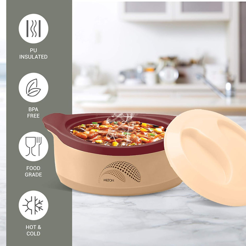 Milton New Marvel 1000 Inner Steel Casserole For Roti/Chapati - Brown Color