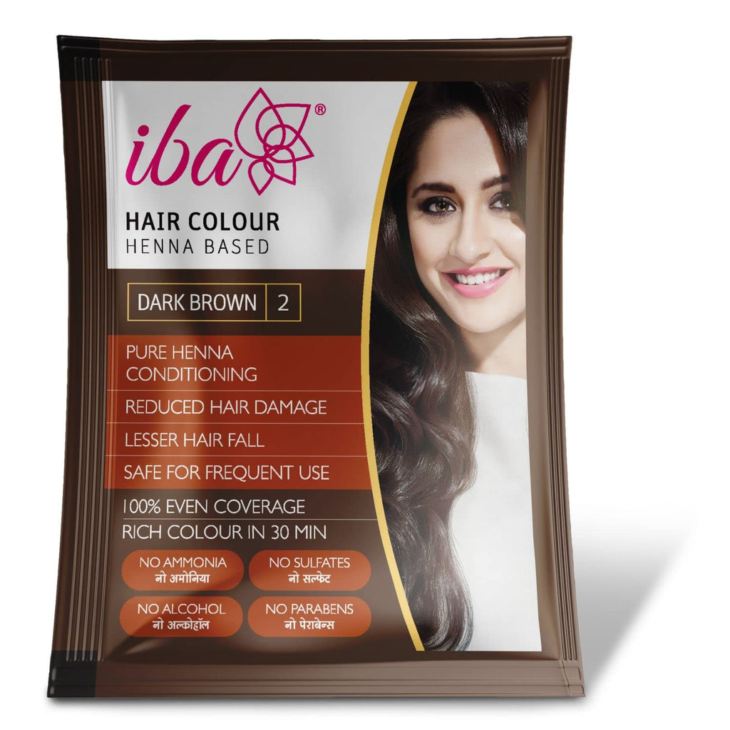 Iba Dark Brown Henna Hair Color 70g Ammonia-Free Herbal Powder