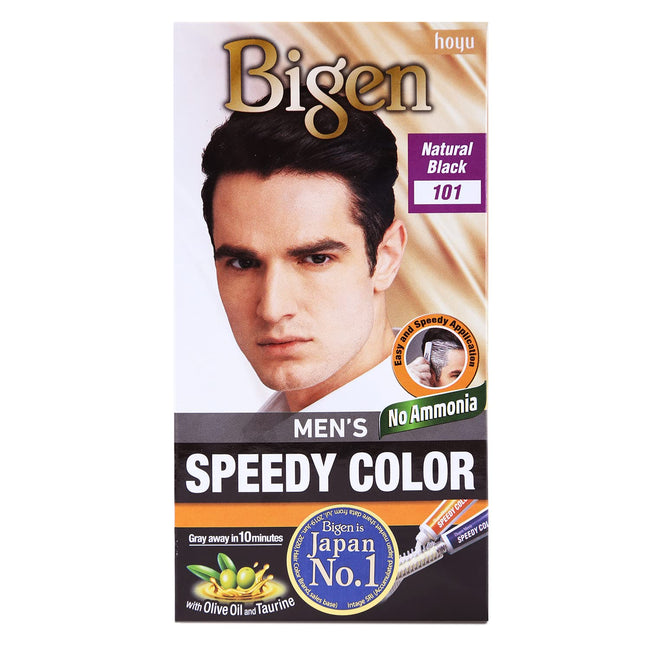 Bigen Men's Speedy Color, Hair Color, 80g - Natural Black 101 (Pack of 1) Hover Image