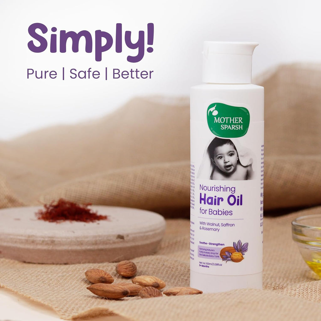 Mother Sparsh Nourishing Baby Hair Oil, Soothe & Nourishes Delicate Baby Scalp, Suitable Hair Oil for Newborns