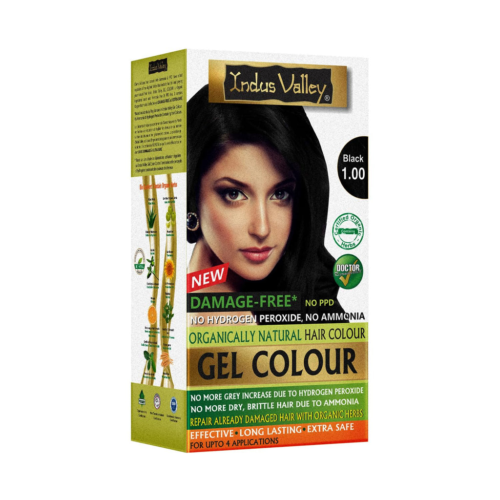 Indus Valley Natural Gel Hair Color Medium Brown 220ml Ammonia-Free