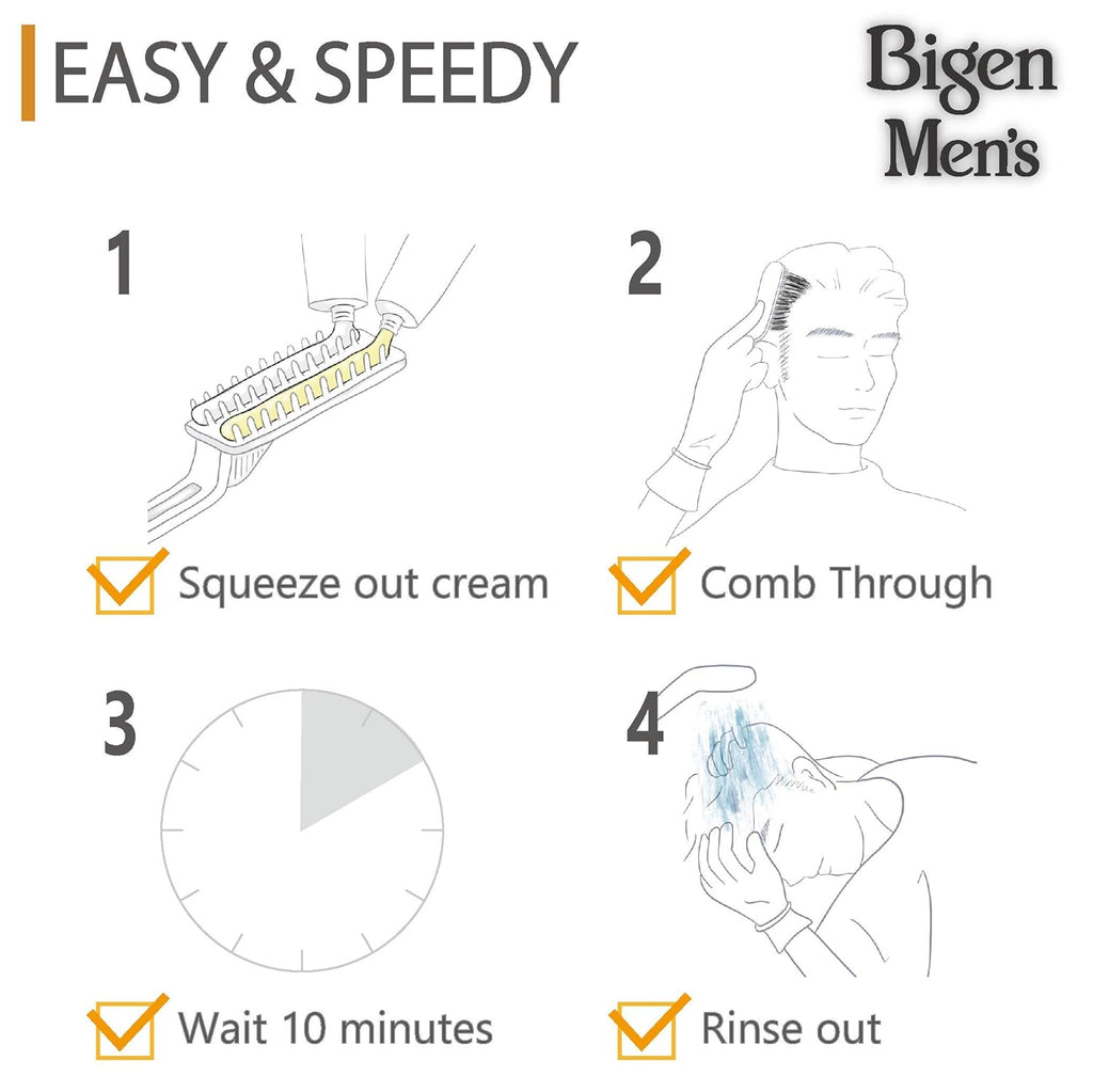 Bigen Men's Speedy Color, Hair Color, 80g - Natural Black 101 (Pack of 1)