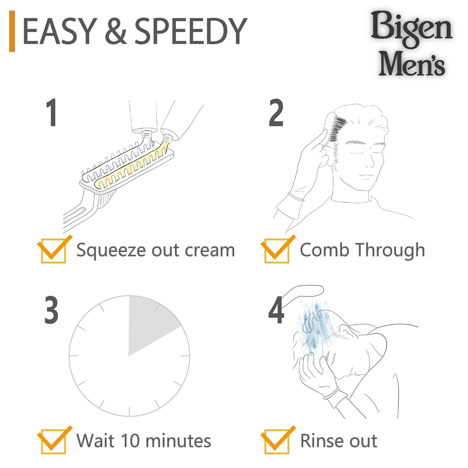 Bigen Men's Speedy Color, Hair Color, 80g - Brown Black 102 (Pack of 1)