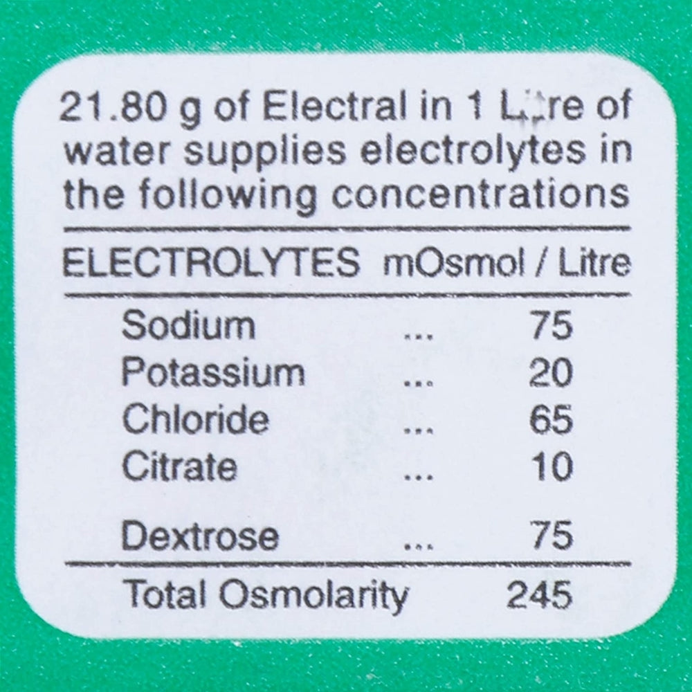 Electral Powder | Electral Oral Rehydration ORS Based on W.H.O Formula | Restore Body Fluids & Electrolytes Relieve from Dehydration, Fatigue & Weakness