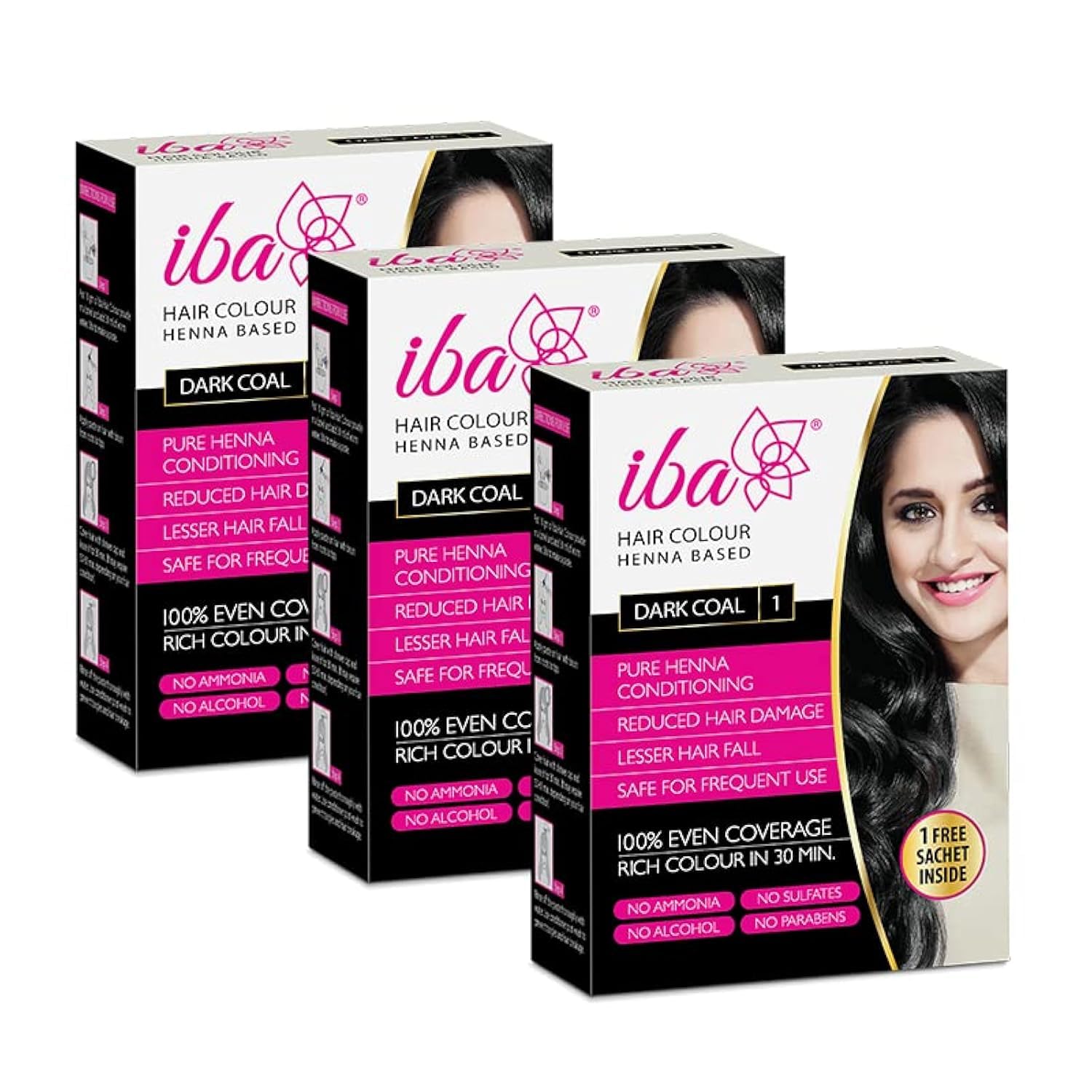 Iba Dark Brown Henna Hair Color 70g Ammonia-Free Herbal Powder