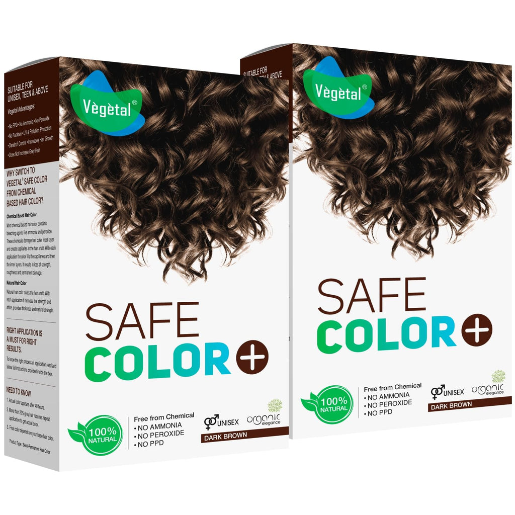 Vegetal Safe Hair Color Organic Soft Black Hair Color 100g Ammonia-Free for Men & Women