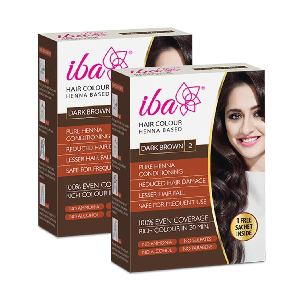 Iba Dark Brown Henna Hair Color 70g Ammonia-Free Herbal Powder