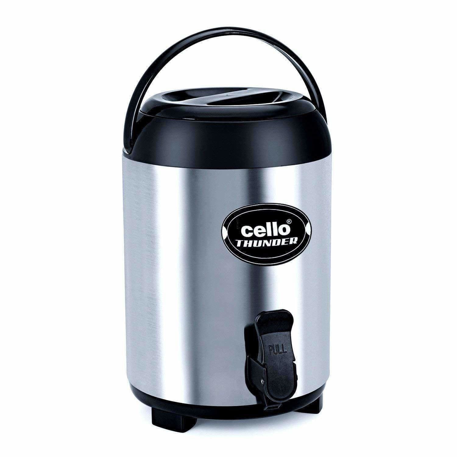 Cello Thunder Stainless Steel Flask, 4 Litres, Black