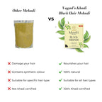 Vagad's Khadi Herbal Black Mehndi with Neem for Lasting Hair Color 2x100g
