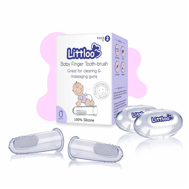 Littloo Baby Finger Toothbrush Reusable Silicon Made Hover Image