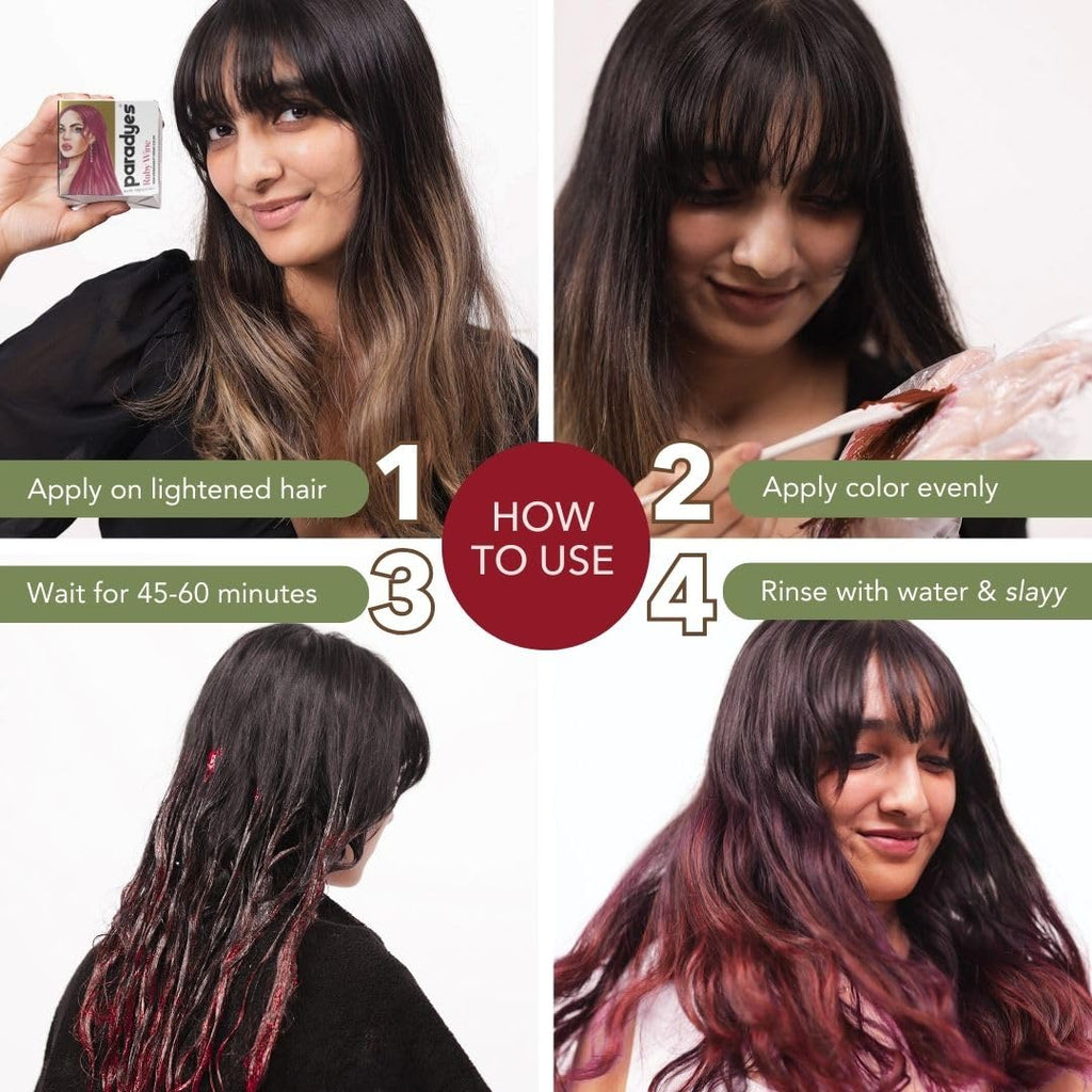 Ruby Wine Semi-Permanent Hair Color 120g - DIY Conditioner Formula