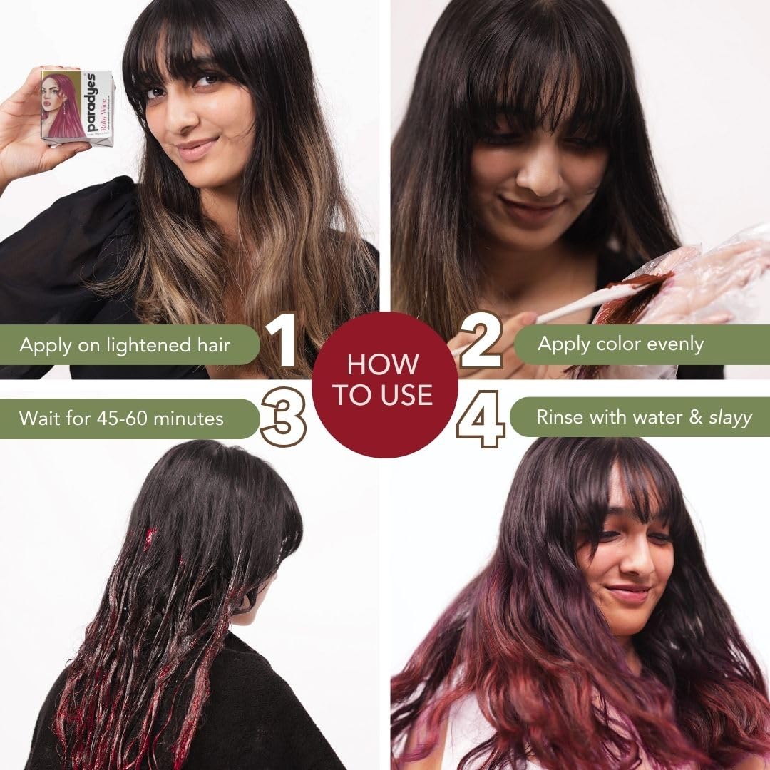 Ruby Wine Semi-Permanent Hair Color 120g - DIY Conditioner Formula