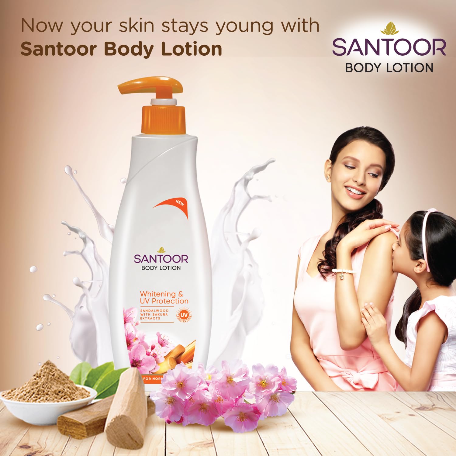 Santoor Body Lotion Whitening And UV Protection