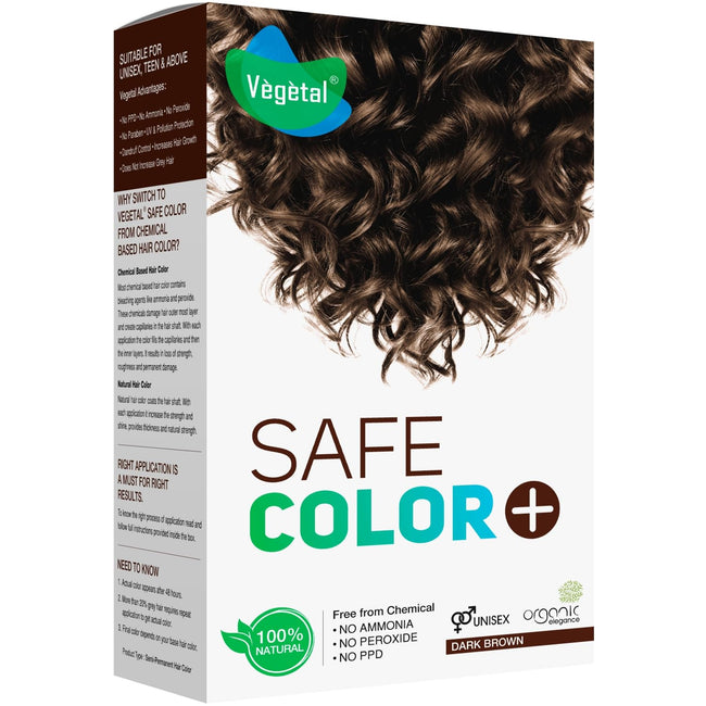 Vegetal Safe Hair Color Organic Soft Black Hair Color 100g Ammonia-Free for Men & Women Hover Image
