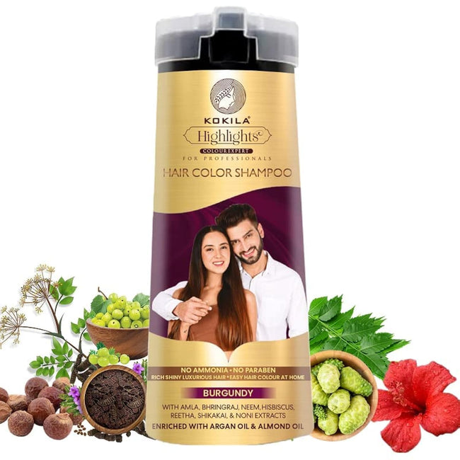 Kokila Natural Black Hair Color Shampoo 400ml No Ammonia Paraben-Free Hover Image