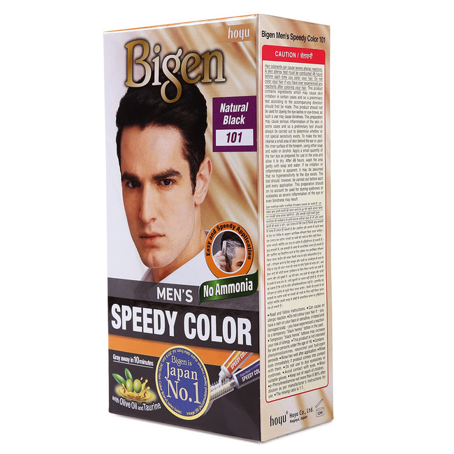 Bigen Men's Speedy Color, Hair Color, 80g - Natural Black 101 (Pack of 1) Main Image