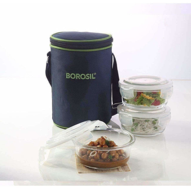 Microwavable Containers with Lunch Bag, 400ml, Set of 3 Hover Image