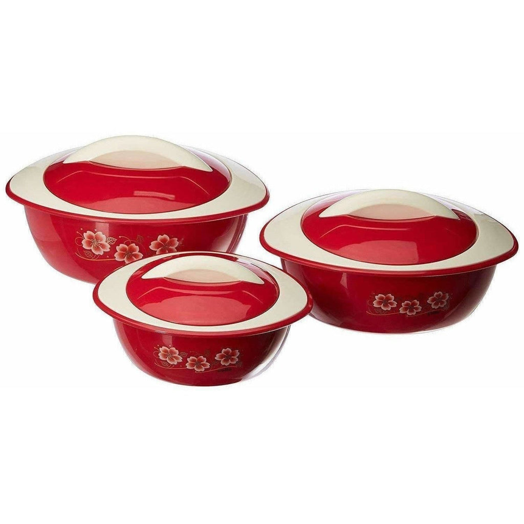 Maroon Color - Plastic Casserole Set of 3 - Pieces