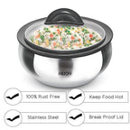 Milton Stainless Steel Casserole with Glass Lid - Set of 3 - Limited Time Offer