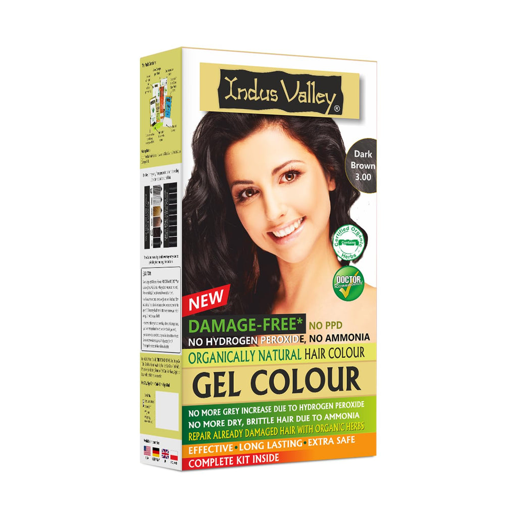 Indus Valley Natural Gel Hair Color Dark Brown 65ml Ammonia & PPD Free