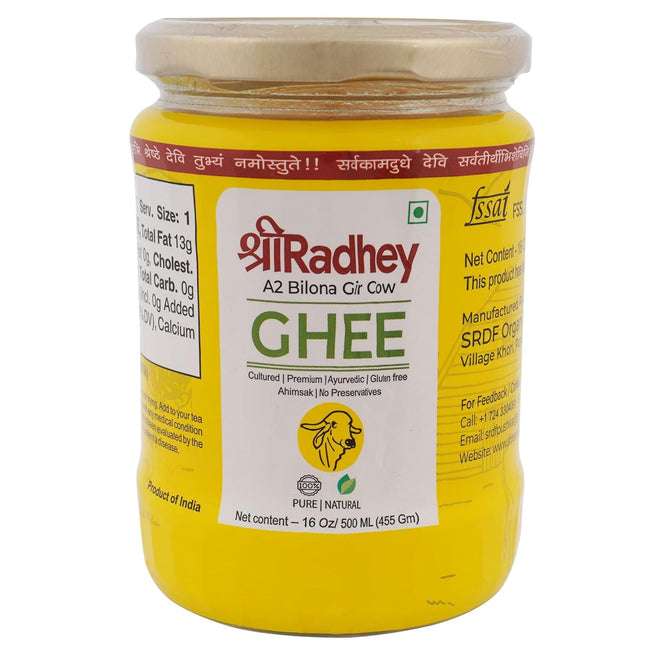 Shreeradhey A2 Bilona Gir Cow Ghee | Bilona Ghee 100% Pure | Churned From Curd | Homemade Organic Authentic Cow Ghee Hover Image