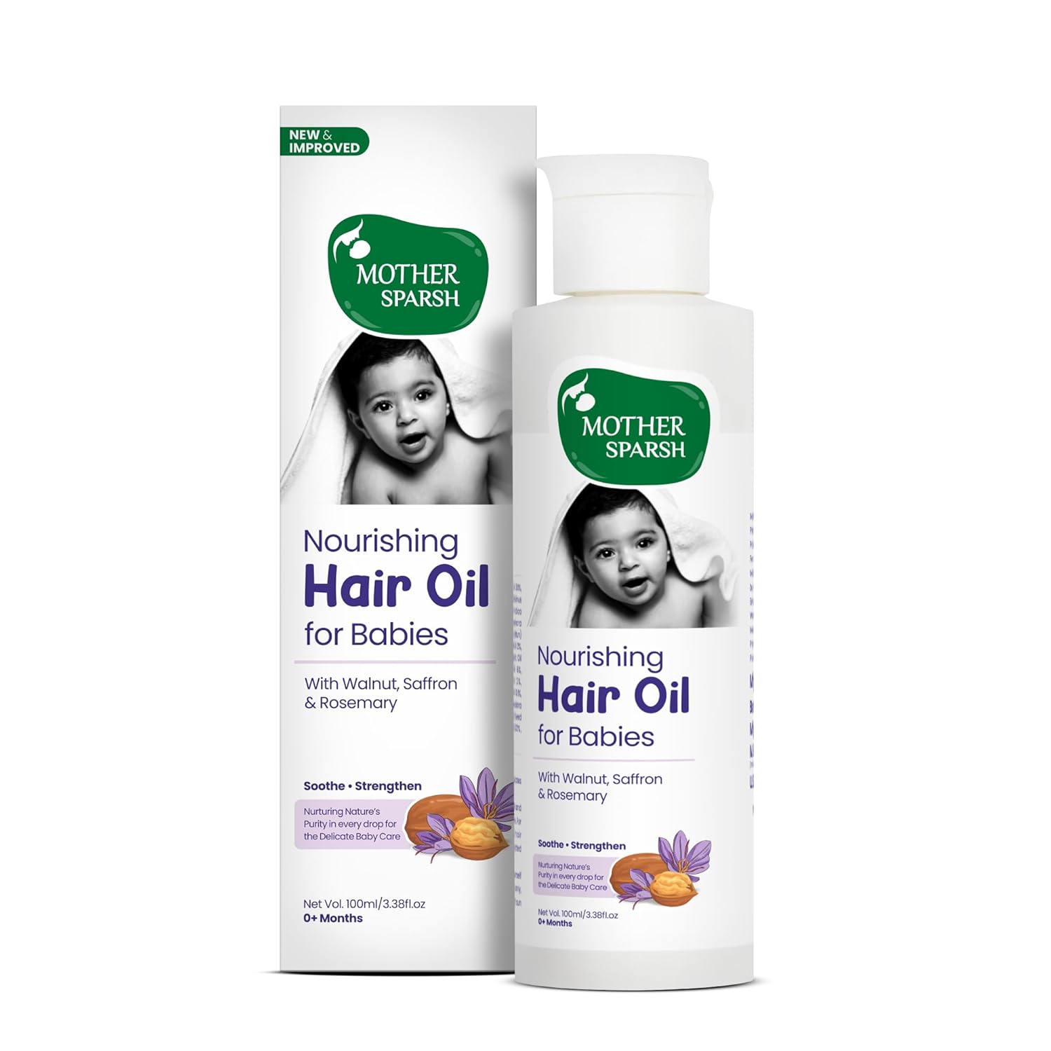 Mother Sparsh Nourishing Baby Hair Oil, Soothe & Nourishes Delicate Baby Scalp, Suitable Hair Oil for Newborns