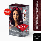 Revlon Top Speed Hair Color, 180g - Deep Mahogany Brown 50 (Pack of 1)