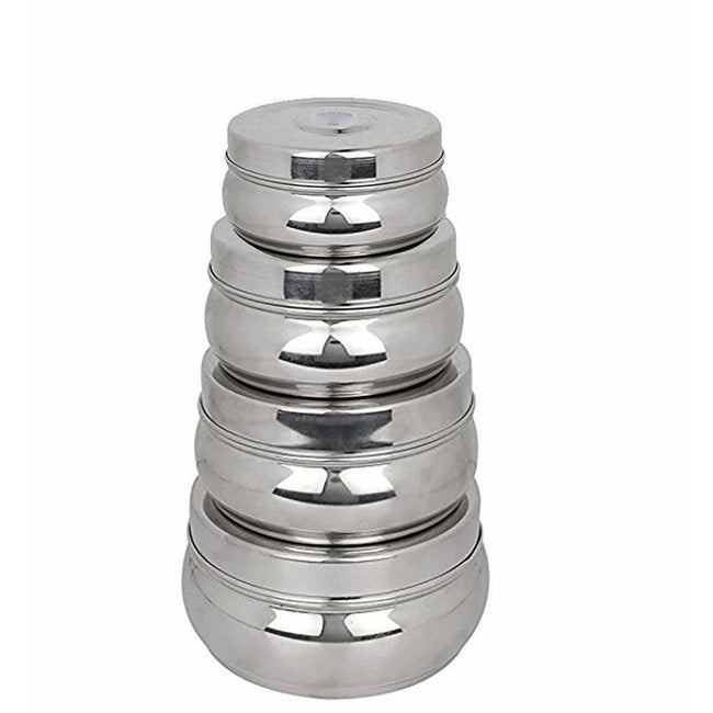 Stainless Steel Food Storage Containers - Storage Boxes - Set Of 4 Pieces Hover Image