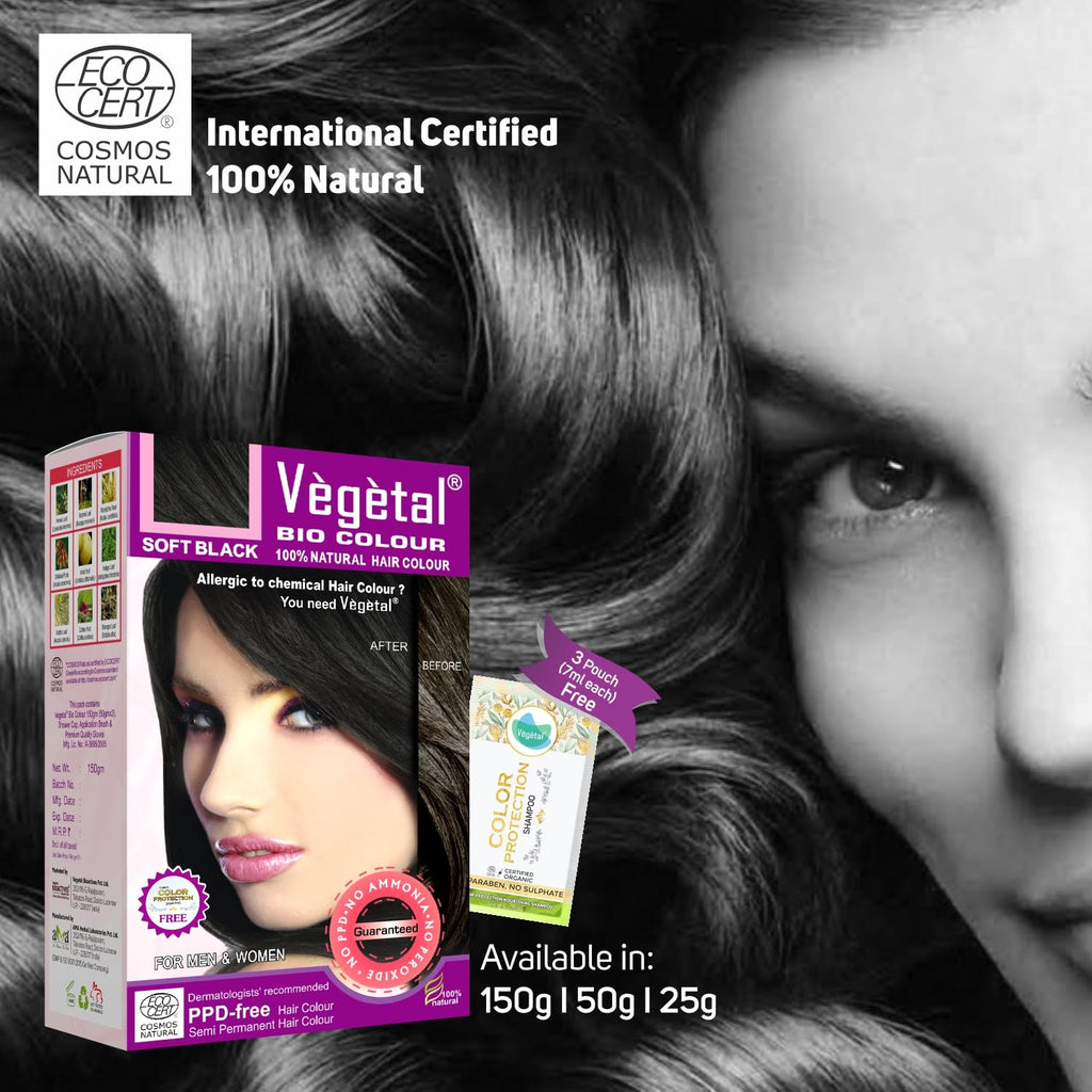 Vegetal Bio Soft Black Hair Color 150g Ammonia-Free Organic Kit