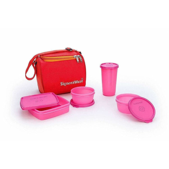Plastic Lunch Box Set with Bag Set, 5-Pieces Main Image