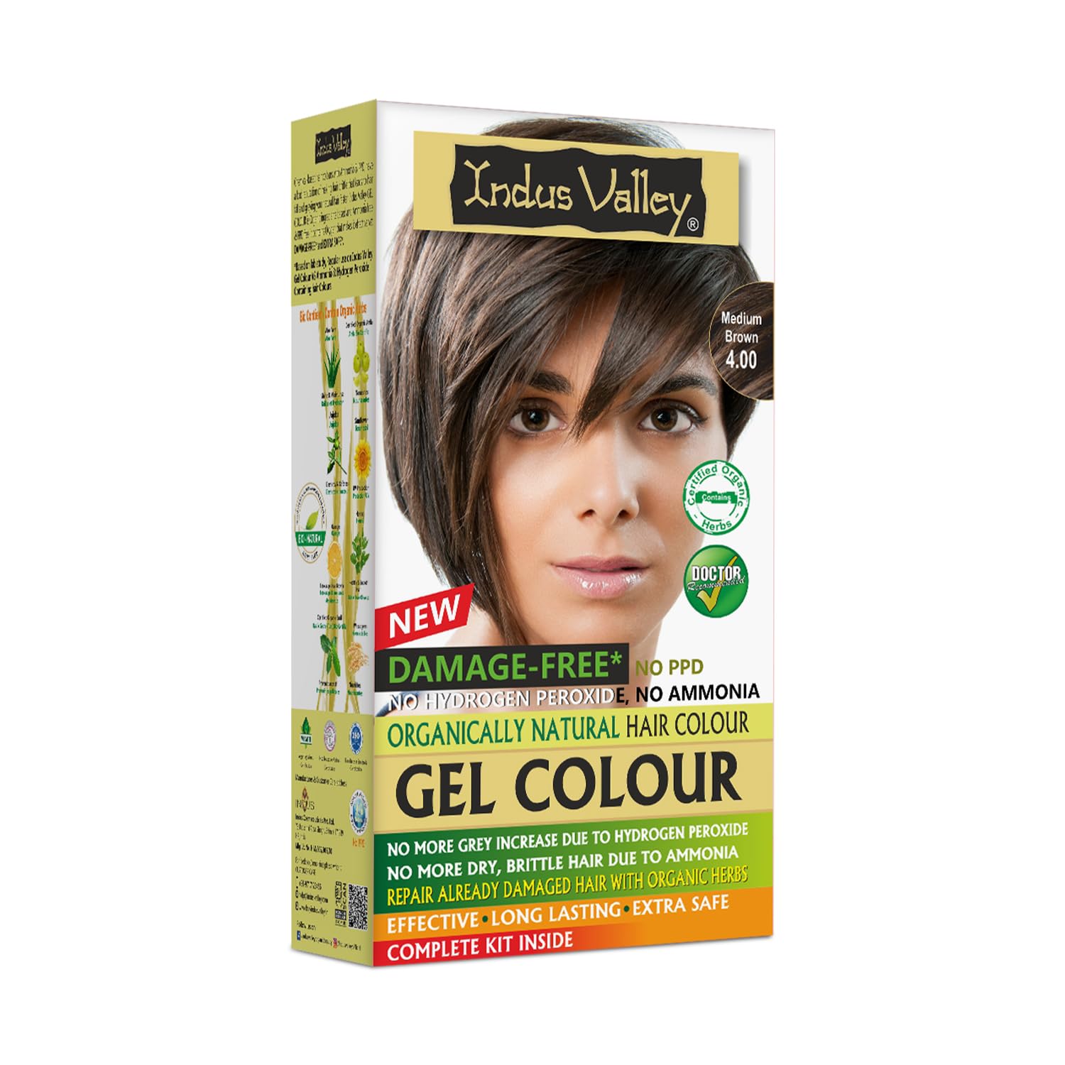 Indus Valley Natural Gel Hair Color Dark Brown 65ml Ammonia & PPD Free