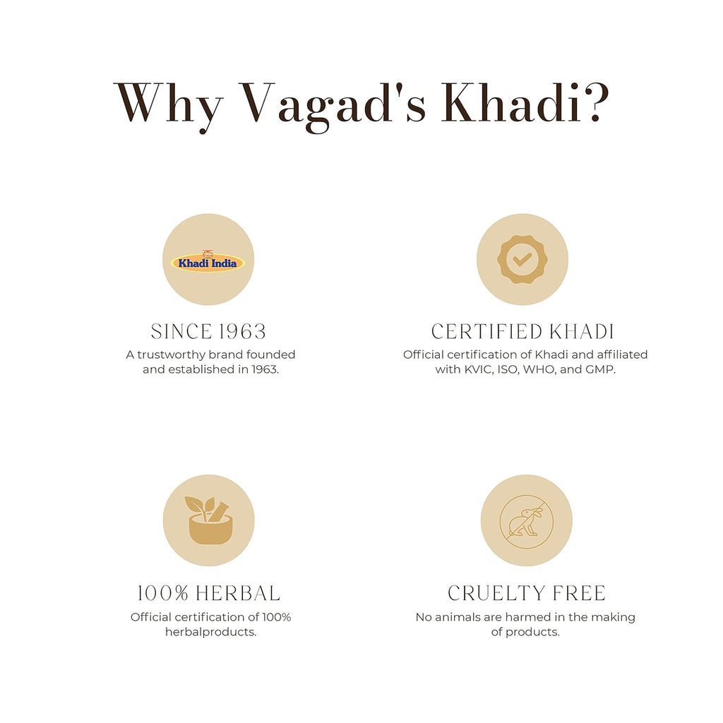 Vagad's Khadi Herbal Black Mehndi with Neem for Lasting Hair Color 2x100g