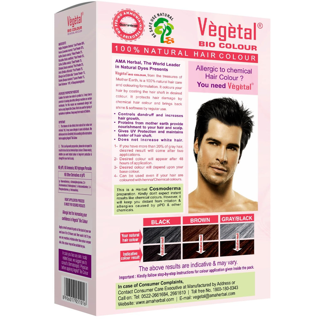 Vegetal Bio Soft Black Hair Color 150g Ammonia-Free Organic Kit