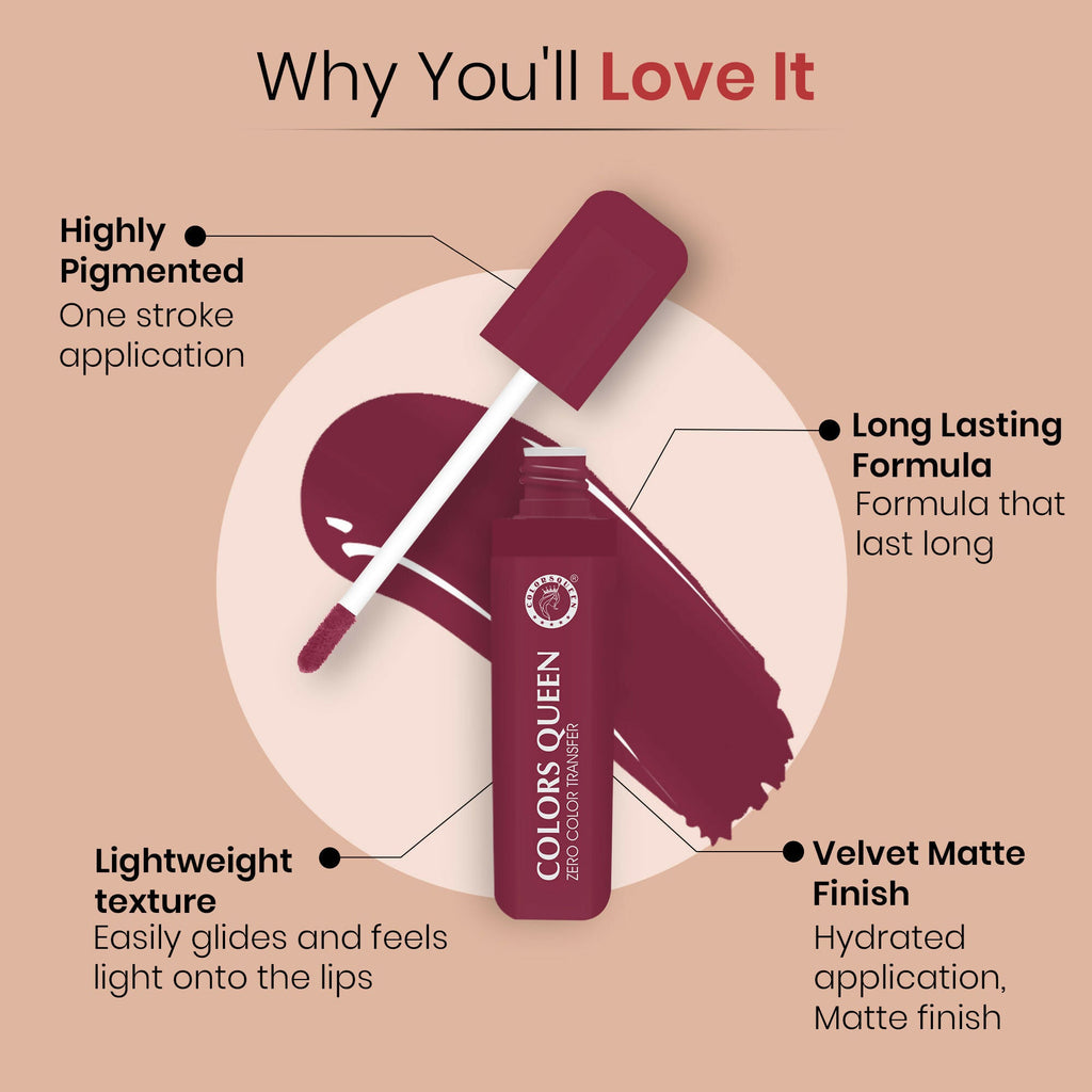 Colors Queen Zero Color Transfer Liquid Lipstick - Paper Flower