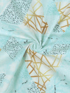 Story@home Blue & Yellow Printed Microfiber 180 TC Bedsheet With Pillow Cover