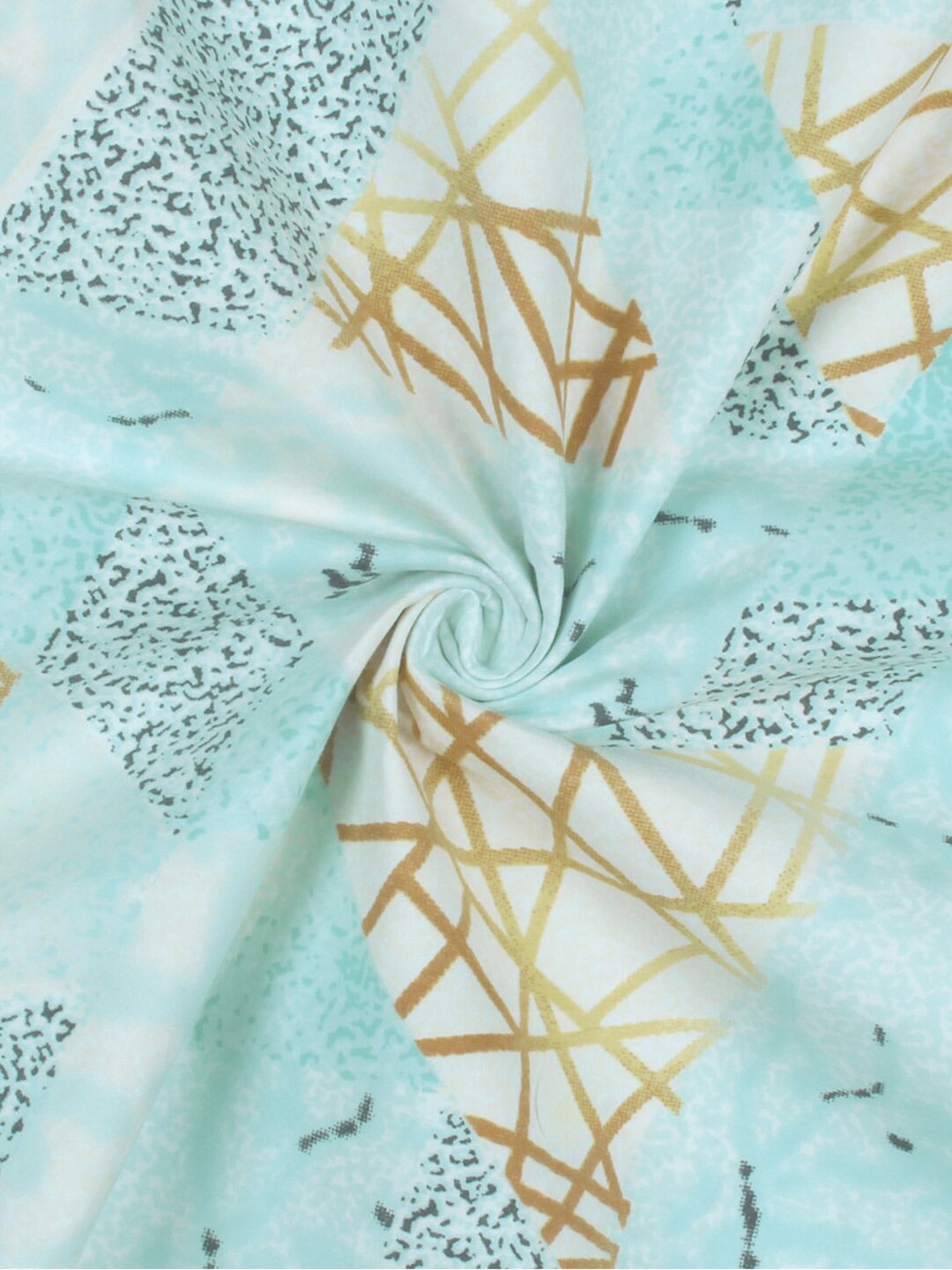 Story@home Blue & Yellow Printed Microfiber 180 TC Bedsheet With Pillow Cover